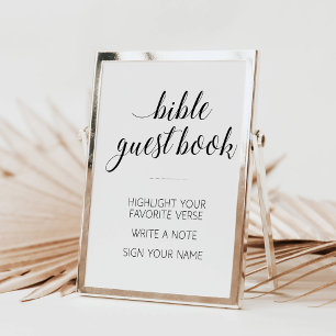 Elegantes Bibel-Gästebuch-Hochzeitsschild Poster