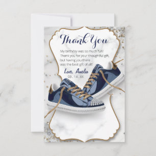 Elegantes Birthday Sneaker Ball Party anpassen Dankeskarte