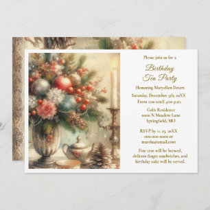 Elegantes Birthday Tea Party Einladung