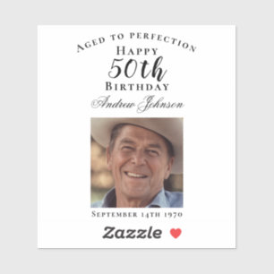 Elegantes Black 50 Birthday Aged to Perfection Fot Aufkleber