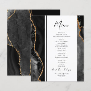 Elegantes Black Agate Wedding Menü