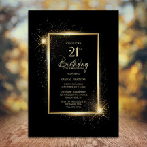 Elegantes Black and Gold 21. Geburtstag Party