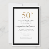 Elegantes Black and Gold 50. Hochzeitstag