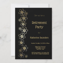 Elegantes Black and Gold Retirement Party