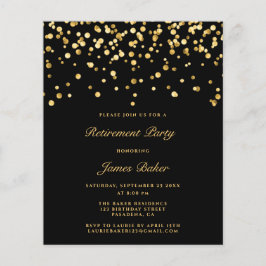 Elegantes Black and Gold Script Retirement Party