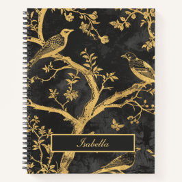 Elegantes Black and Gold Spiral Notebook Notizbuch