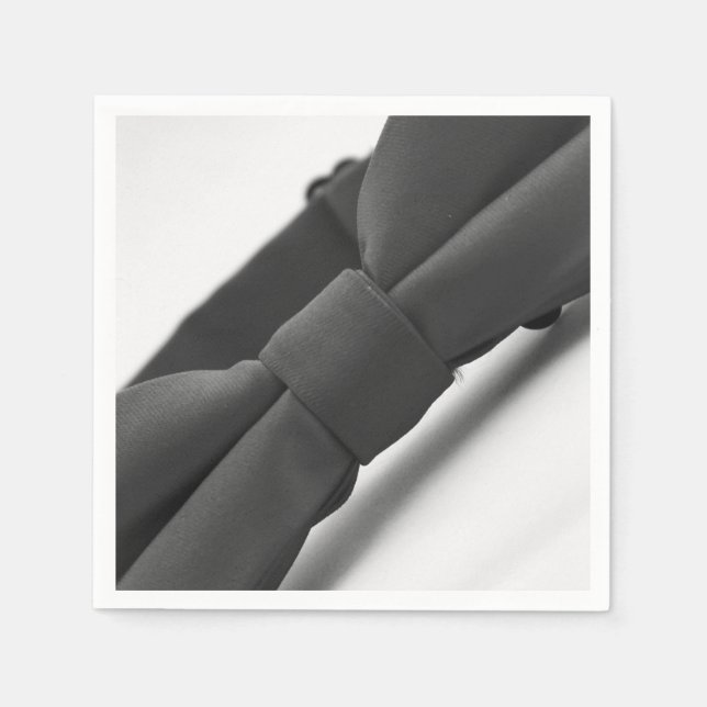 Elegantes Black Bow Krawatte Paper Napkin Serviette (Vorderseite)