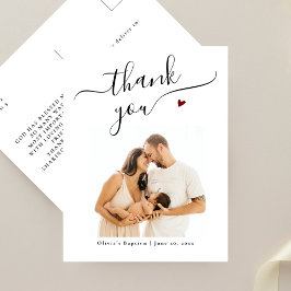 Elegantes Black Calligraphy Baptism Foto Vielen Da Postkarte