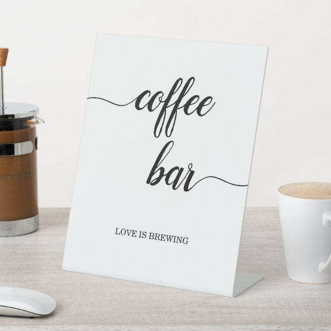 Elegantes Black Calligraphy Coffee Bar Sockelschild (In SItu)