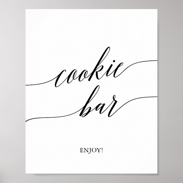 Elegantes Black Calligraphy Cookie Bar Sign Poster (Vorne)
