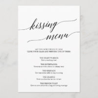 Elegantes Black Calligraphy Kissing Menu