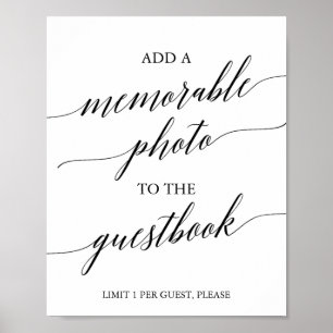 Elegantes Black Calligraphy Memorable Foto Signatu Poster