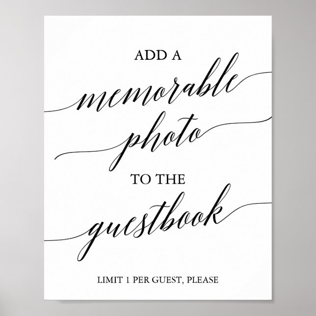 Elegantes Black Calligraphy Memorable Foto Signatu Poster (Vorne)