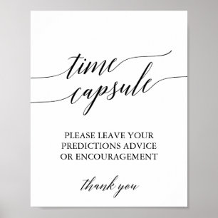 Elegantes Black Calligraphy Time Capsule Sign Poster