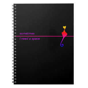 Elegantes Black Cat Illustration Art Notebook Notizblock