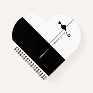 Elegantes Black Cat Illustration Art Notebook Notizbuch