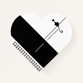 Elegantes Black Cat Illustration Art Notebook Notizbuch