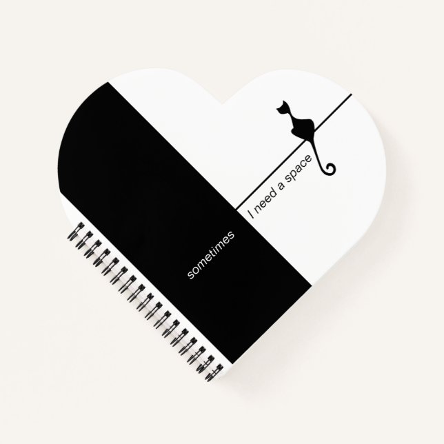 Elegantes Black Cat Illustration Art Notebook Notizbuch (Vorderseite)