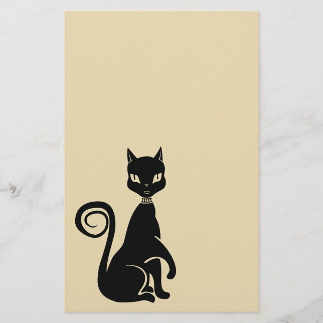 Elegantes Black Cat Scrabook Briefpapier (Vorderseite)