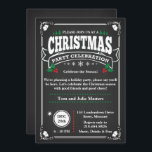 Elegantes Black Chalkboard Weihnachtsfest Party Einladung<br><div class="desc">Mit dieser eleganten Weihnachtsdesign-Party Einladung laden Sie Ihre ganze Familie und Freunde zu Ihrer Feier ein. Personalisieren Sie die Einladung,  indem Sie alle Ihre Party-Details hinzufügen.</div>