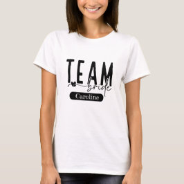 Elegantes Black Customizable Team Bride Squad T-Sh T-Shirt