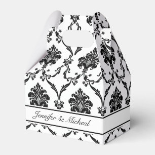 Elegantes Black Damask Customizable Favor Box Geschenkschachtel