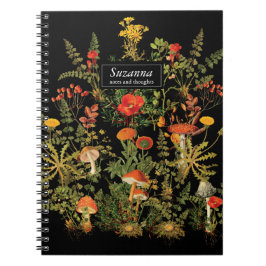 Elegantes Black Florals Botanicals Fall-Notebook Notizblock