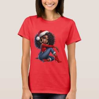Elegantes Black Girl Weihnachts-T-Shirt — MaMuse H T-Shirt
