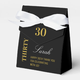 Elegantes Black & Gold 30. Geburtstag Party Geschenkschachtel