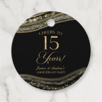 Elegantes Black Gold Agate 15-jähriges Party