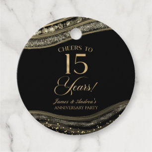 Elegantes Black Gold Agate 15-jähriges Party Geschenkanhänger