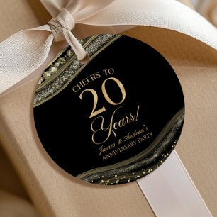 Elegantes Black Gold Agate 20-jähriges Party Geschenkanhänger