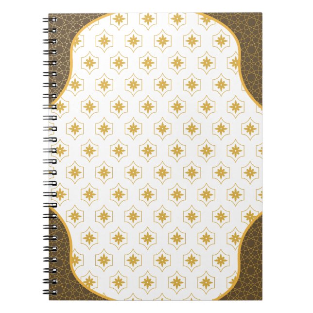 Elegantes Black & Gold Arabesque-Notebook Notizblock (Vorderseite)
