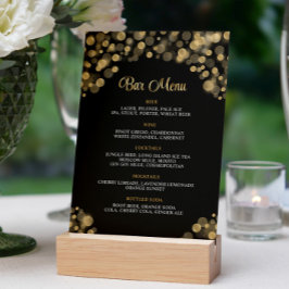 Elegantes Black & Gold Bar Menu Einladung