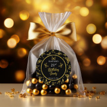 Elegantes Black Gold Butterflies 21. Geburtstag Pa