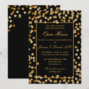 Elegantes Black Gold Corporate Party Einladung