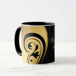 Elegantes Black & Gold Design Persönliche Gestaltu Tasse