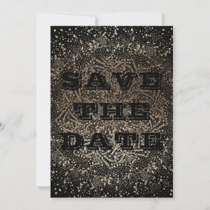 Elegantes Black Gold Foto Save the Date Einladung