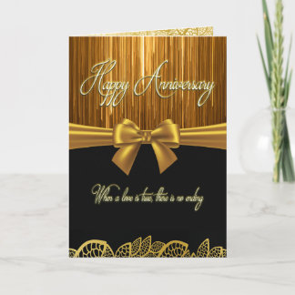 Elegantes Black & Gold Jubiläum - "Liebe ist wahr" Karte