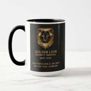 Elegantes Black Gold Lion Luxe Business Logo Tasse