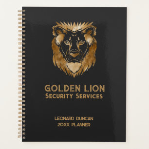 Elegantes Black Gold Löwe Security Services Planer