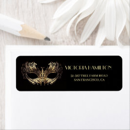 Elegantes Black Gold Masquerade Party Geburtstag