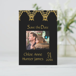 Elegantes Black Gold Modernes Chic-Foto Save The Date