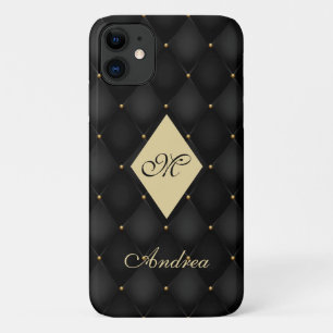 Elegantes Black Gold Monogram gespielt Case-Mate iPhone Hülle