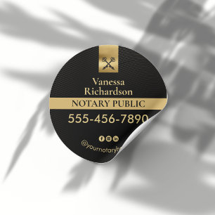 Elegantes Black Gold Notary Skeleton Key Marketing Runder Aufkleber