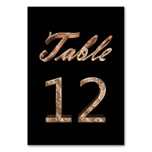Elegantes Black Gold Party Tischnummer 12