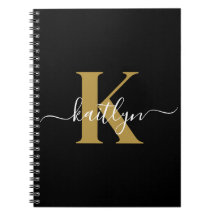 Elegantes Black-Gold-Script-Monogramm