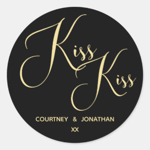 Elegantes Black Gold Sprichwort mit benutzerdefini Runder Aufkleber