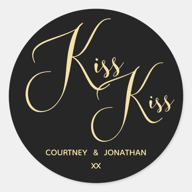 Elegantes Black Gold Sprichwort mit benutzerdefini Runder Aufkleber (Vorderseite)