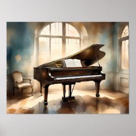 Elegantes Black Grand Piano - Zeitlose Musik Poster